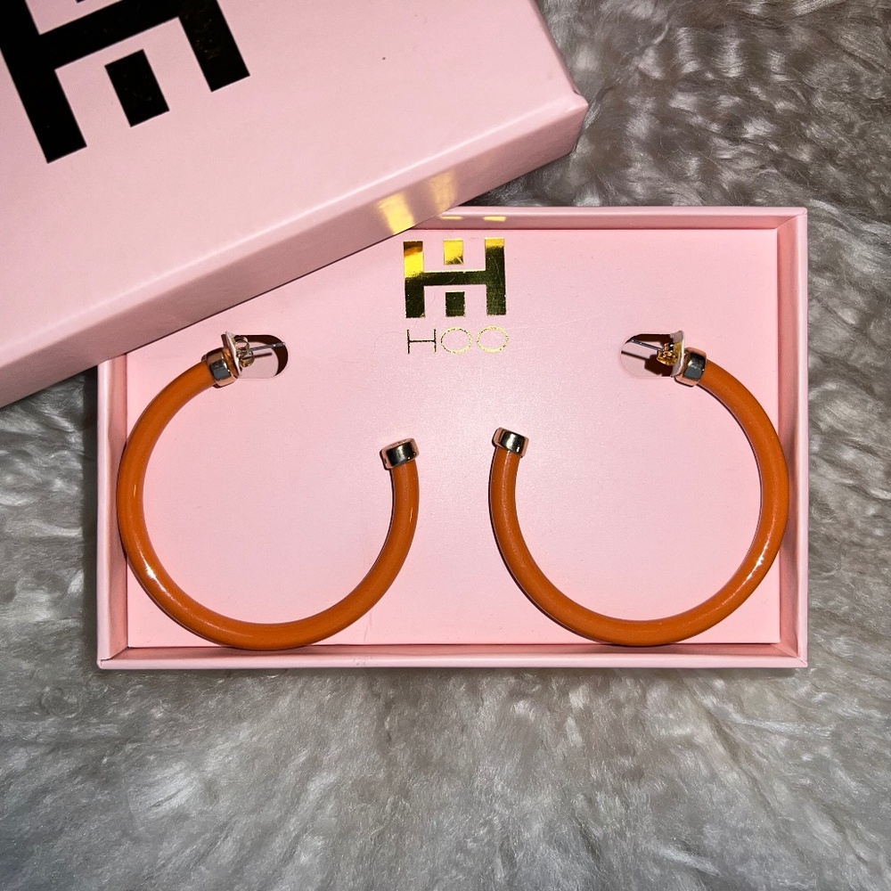 Hoo Hoops 2" Hoop Earrings - Burnt Orange